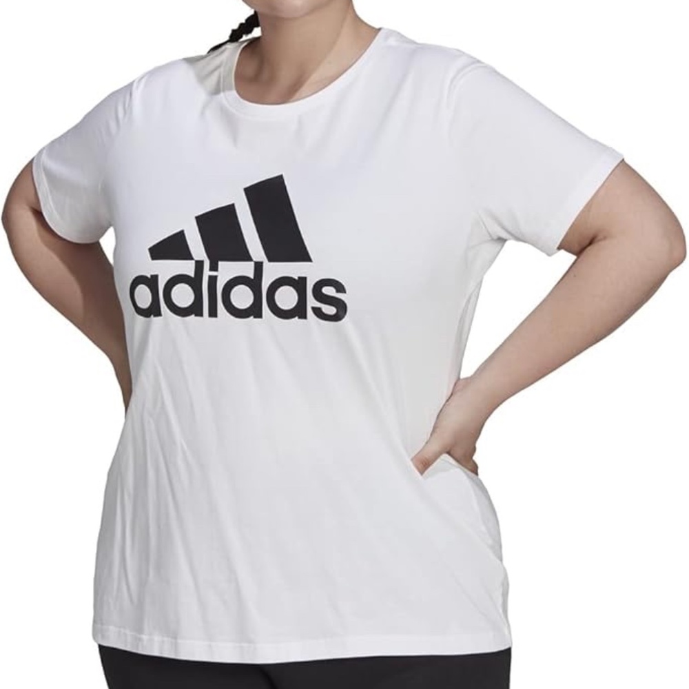 NWT, adidas womens Essentials Regular T-shirt White/Black 2X
